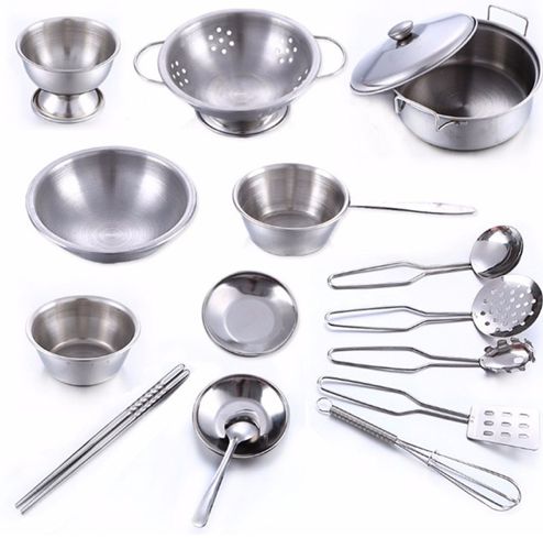 Kit De Panelinhas De Inox 16 Pcs Bebe Urbano