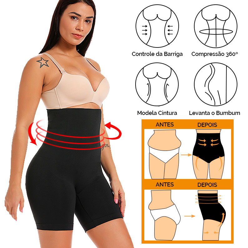 Shapewear para mulheres controle de barriga, cintura alta Body Shaper  shorts bumbum levantando calcinhas coxa mais fino Shapewear cinta