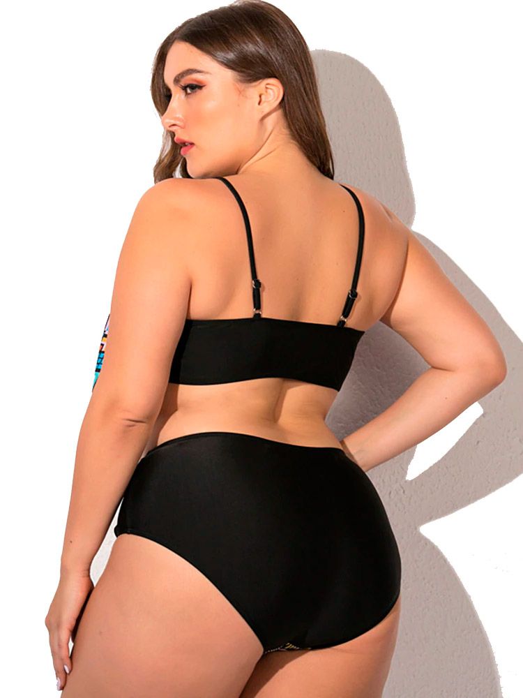 Biquíni Cintura Alta Plus Size com Top Cropped Babado - Bikini - Andaug  Store