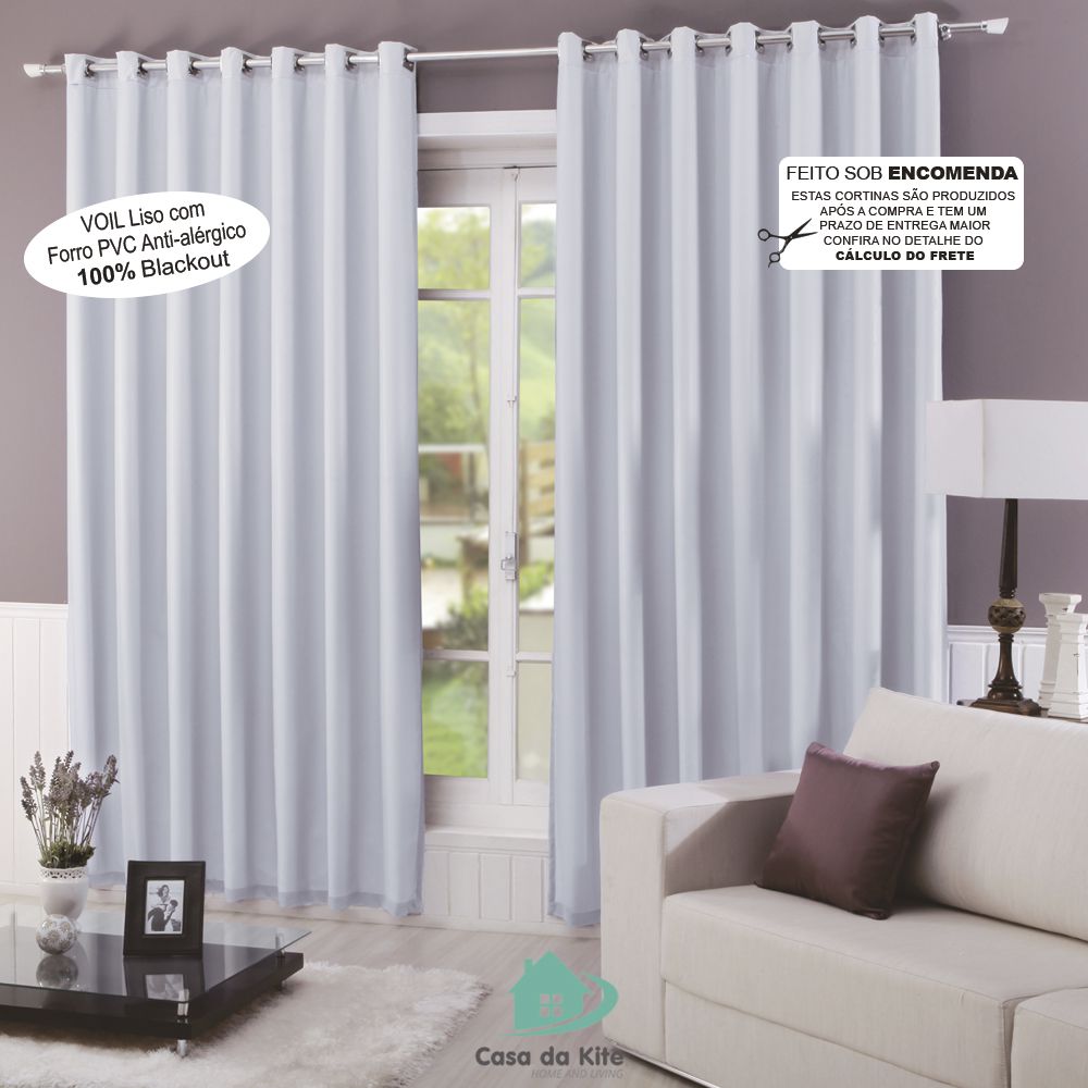 Cortina Voil Liso Blecaute Pvc Beatriz Branca 3 Medidas Casa Da Kite Cortina Voil Liso Blecaute Pvc Beatriz Branca 3 Medidas Casa Da Kite
