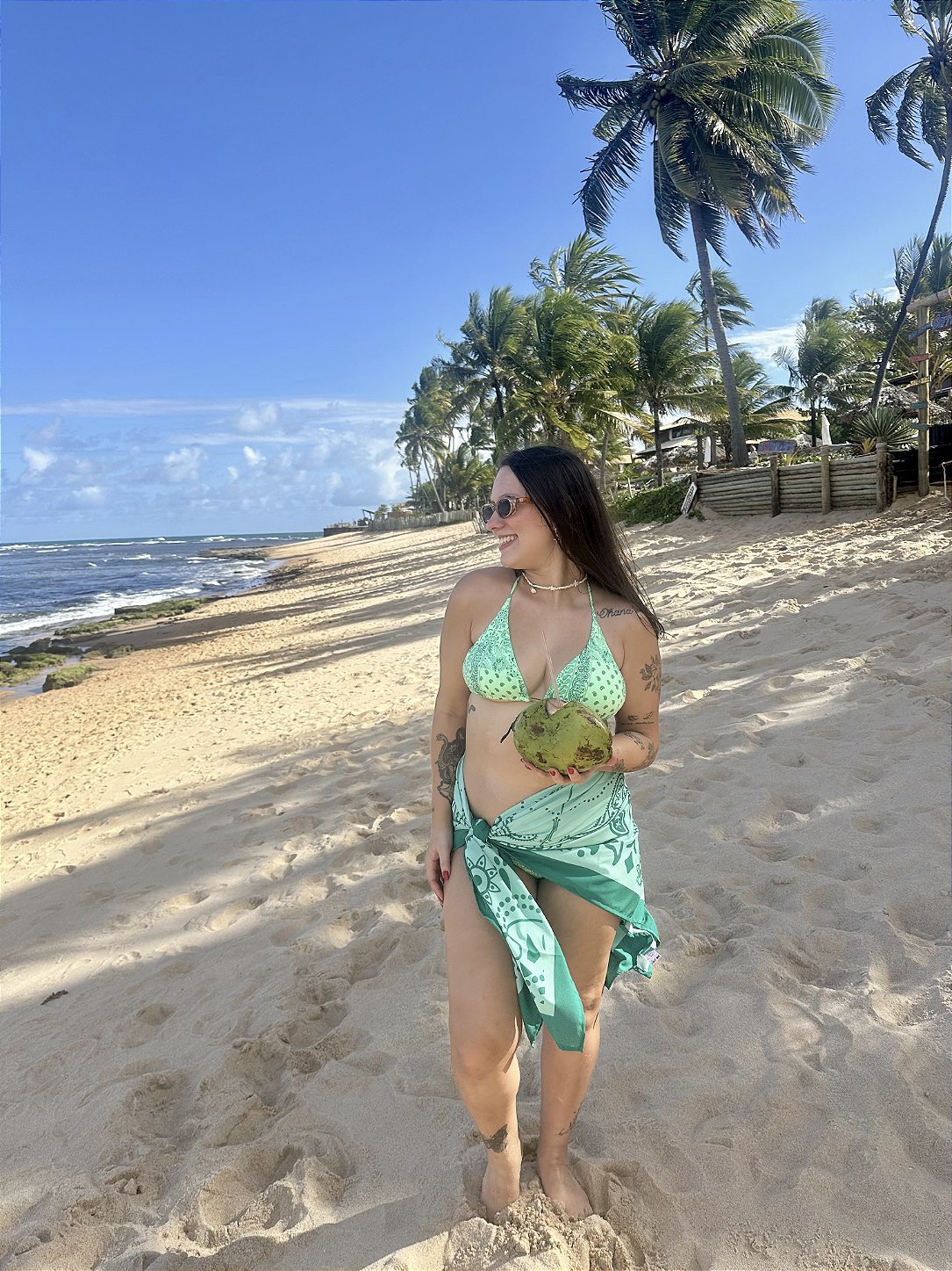 Canga de Praia Pareô Bali Menta Marétoa