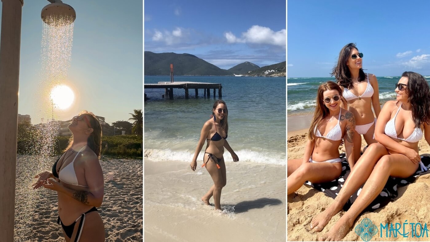 Conjuntos maravilhosos na praia