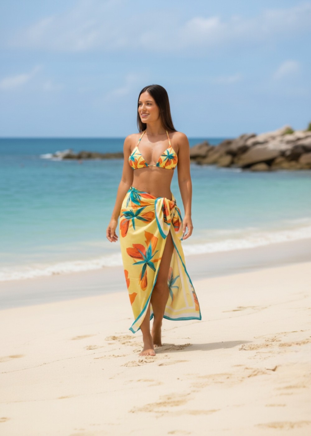 Canga Pareô Amarela Versátil