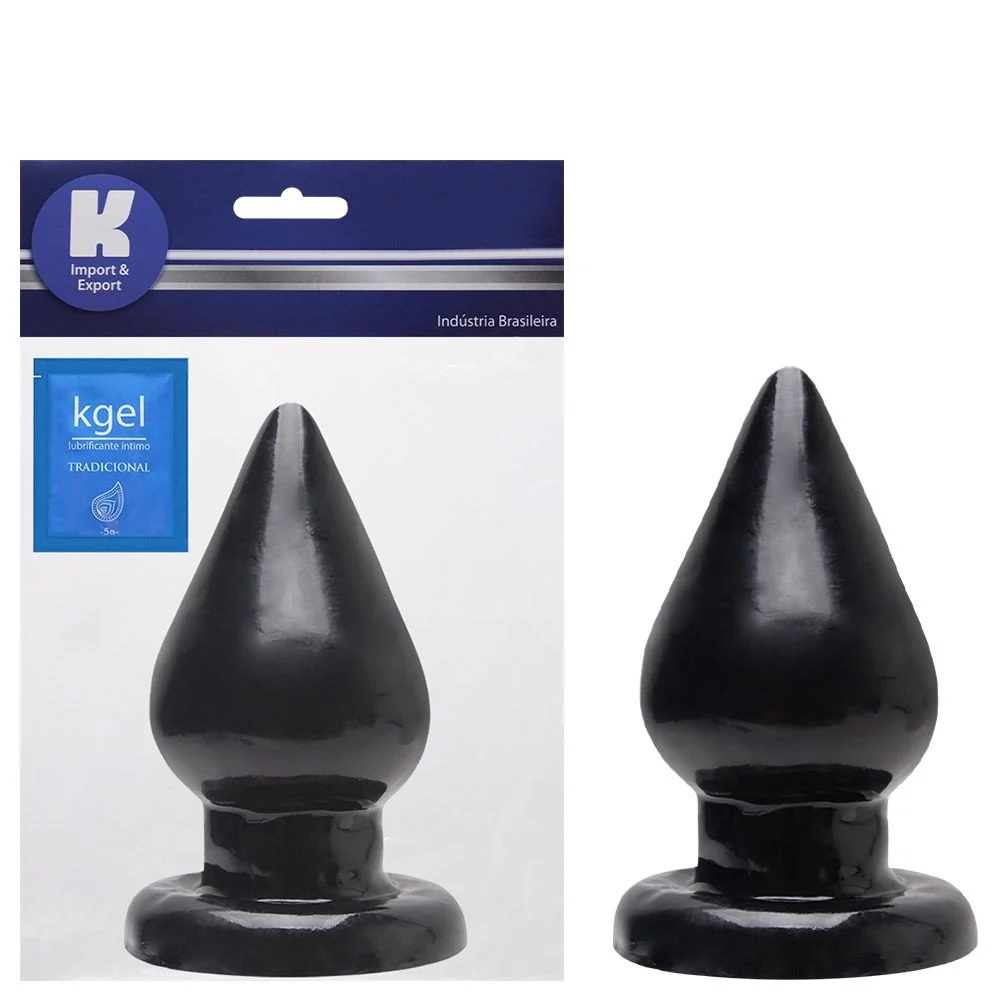 PLUG ANAL GIGANTE - 17x10CM - COR PRETA - Tulipa Sex Shop | Loja Sexy Shop