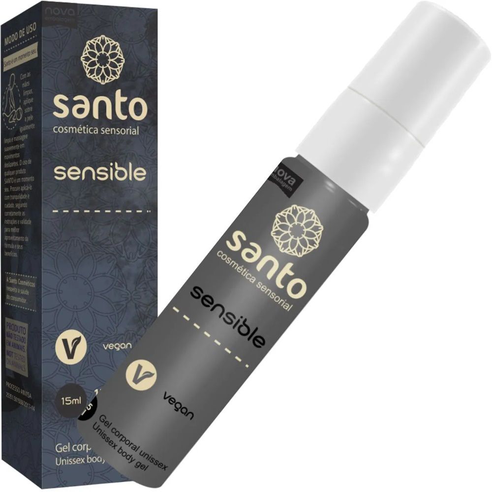 SANTO COSMÉTICOS VEGANO - SENSIBLE GEL DESSENSIBILIZANTE PARA SEXO ANAL SEM  DOR - 15GR - Tulipa Sex Shop | Loja Sexy Shop