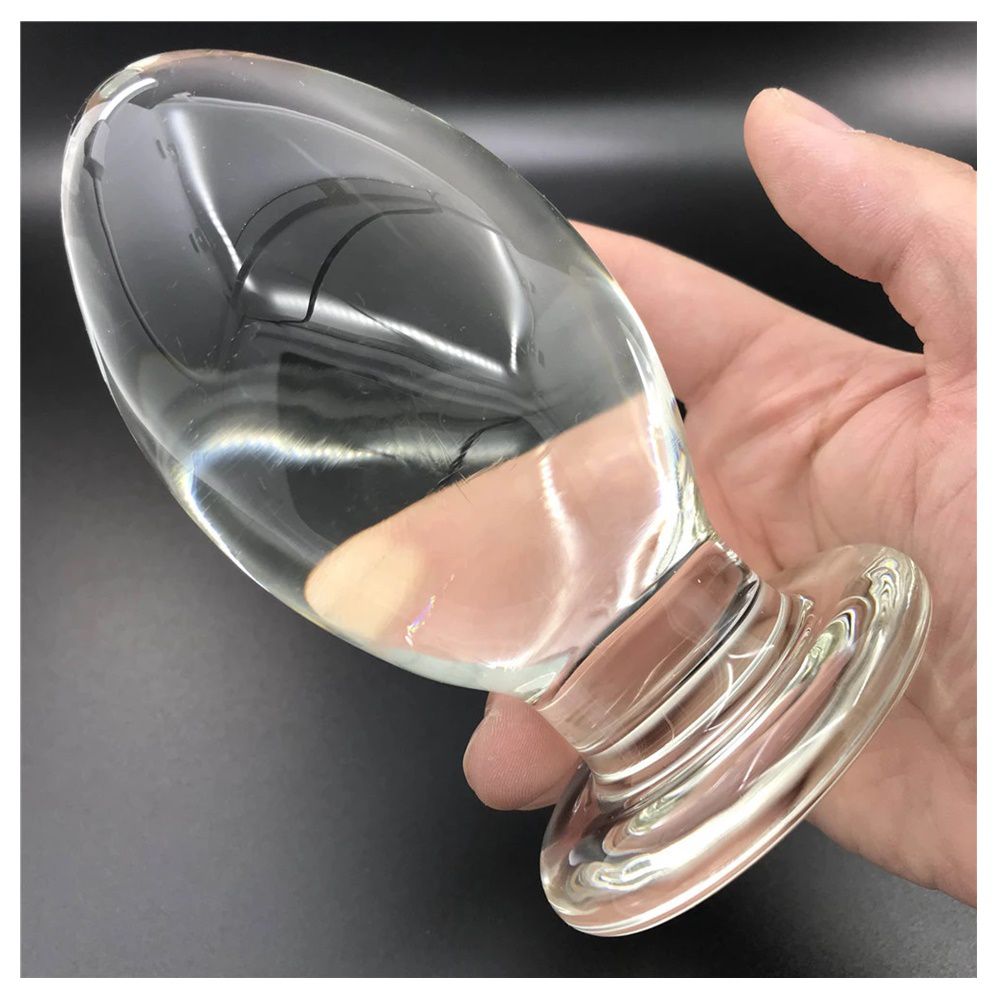 PLUG ANAL EM VIDRO COM FORMATO CNICO E BASE - 13,5x6,5CM - Tulipa Sex Shop  | Loja Sexy Shop