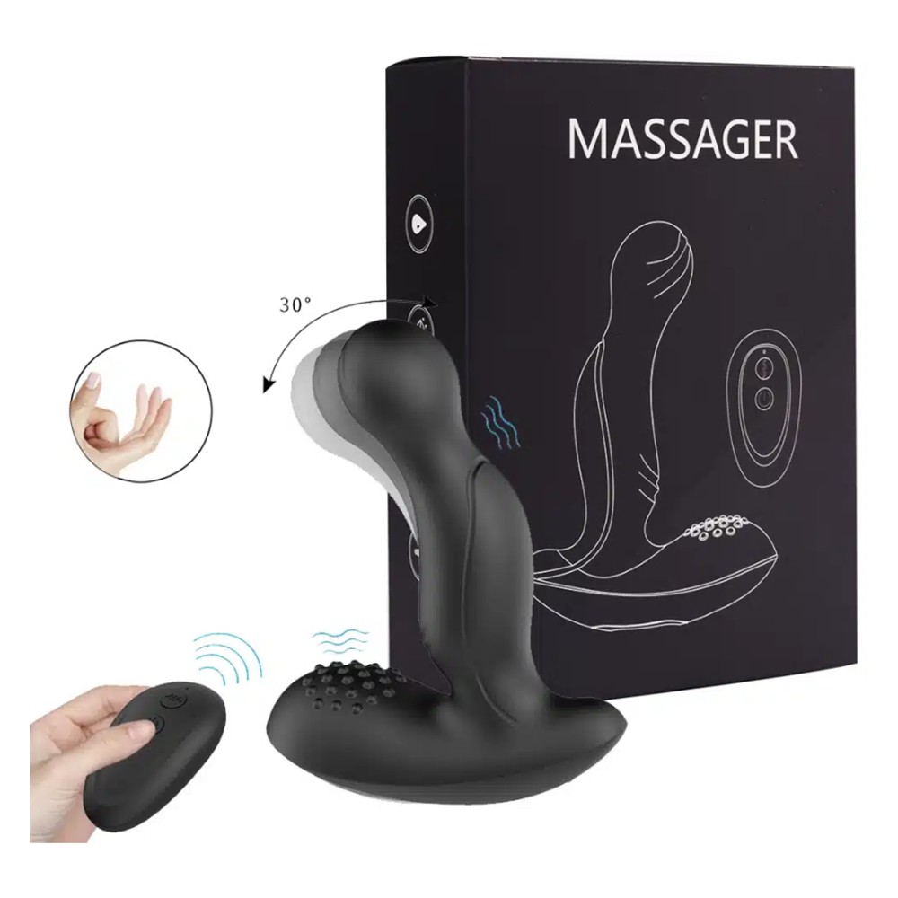 TICKLING PROSTATE MASSAGER ANAL VIBRATOR - PLUG ANAL ESTIMULADOR DE PRSTATA  E PERNEO RECARREGVEL 14CM - COR PRETO - Tulipa Sex Shop | Loja Sexy Shop