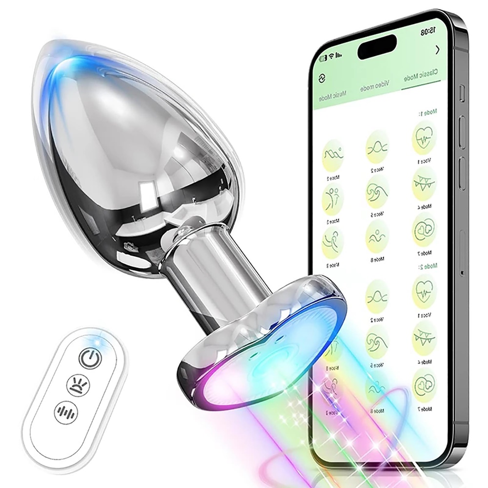 plug anal com luz Plug anal metal inox recarregável com luz led vibrador com controle e via  APP - Tulipa Sex Shop