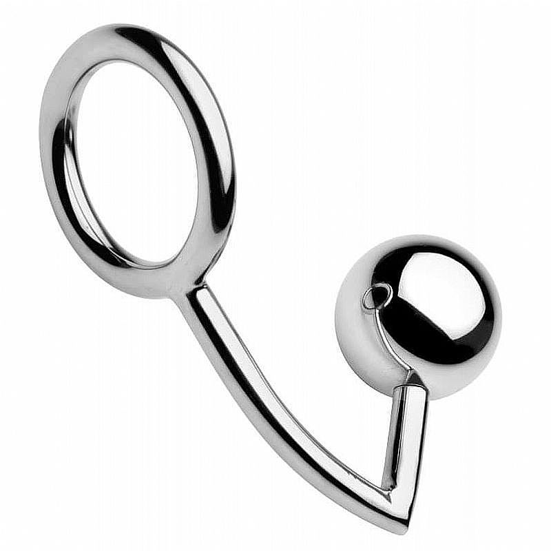 Anel peniano com plug anal aço inoxidável - tamanho médio (anel 4.5cm) -  Tulipa Sex Shop