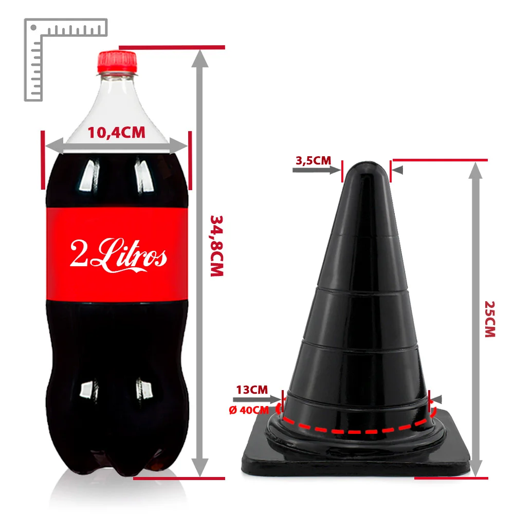 Realistic big butt plug Cone reto médio - Plug Anal Grande Flexível 25 x  13cm - cor preto - Tulipa Sex Shop