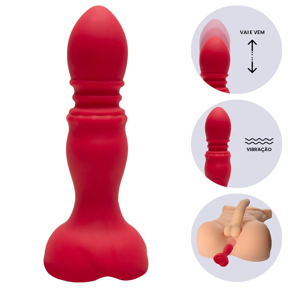 Thrusting Rose Anal Butt Plug - Plug anal recarregvel com controle remoto  e movimento vai e vem - Tulipa Sex Shop | Loja Sexy Shop
