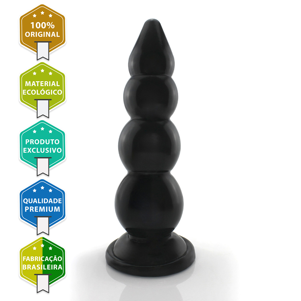 Realistic big butt plug Graduado GG - Plug Anal Grande Flexível 30x8,3cm -  cor preto - Tulipa Sex Shop