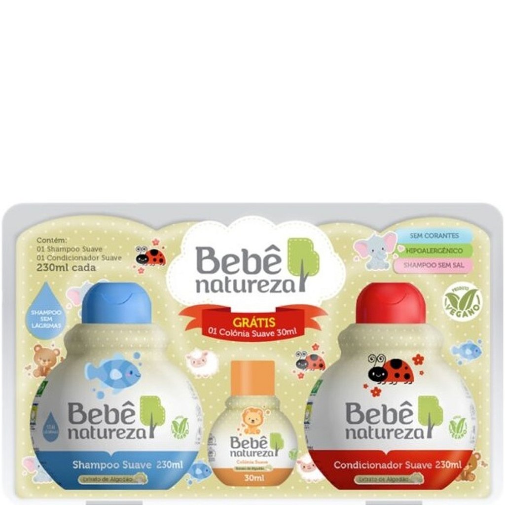 Bebê Natureza Suave Kit Shampoo Cond e Colônia - iBella Cosméticos