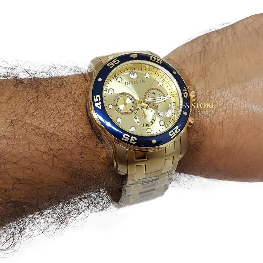 Relógio INVICTA Original Pro Diver 80068 Banhado a Ouro 18kt Cronógraf -  Class Store Importados - Invicta Original - Classtore