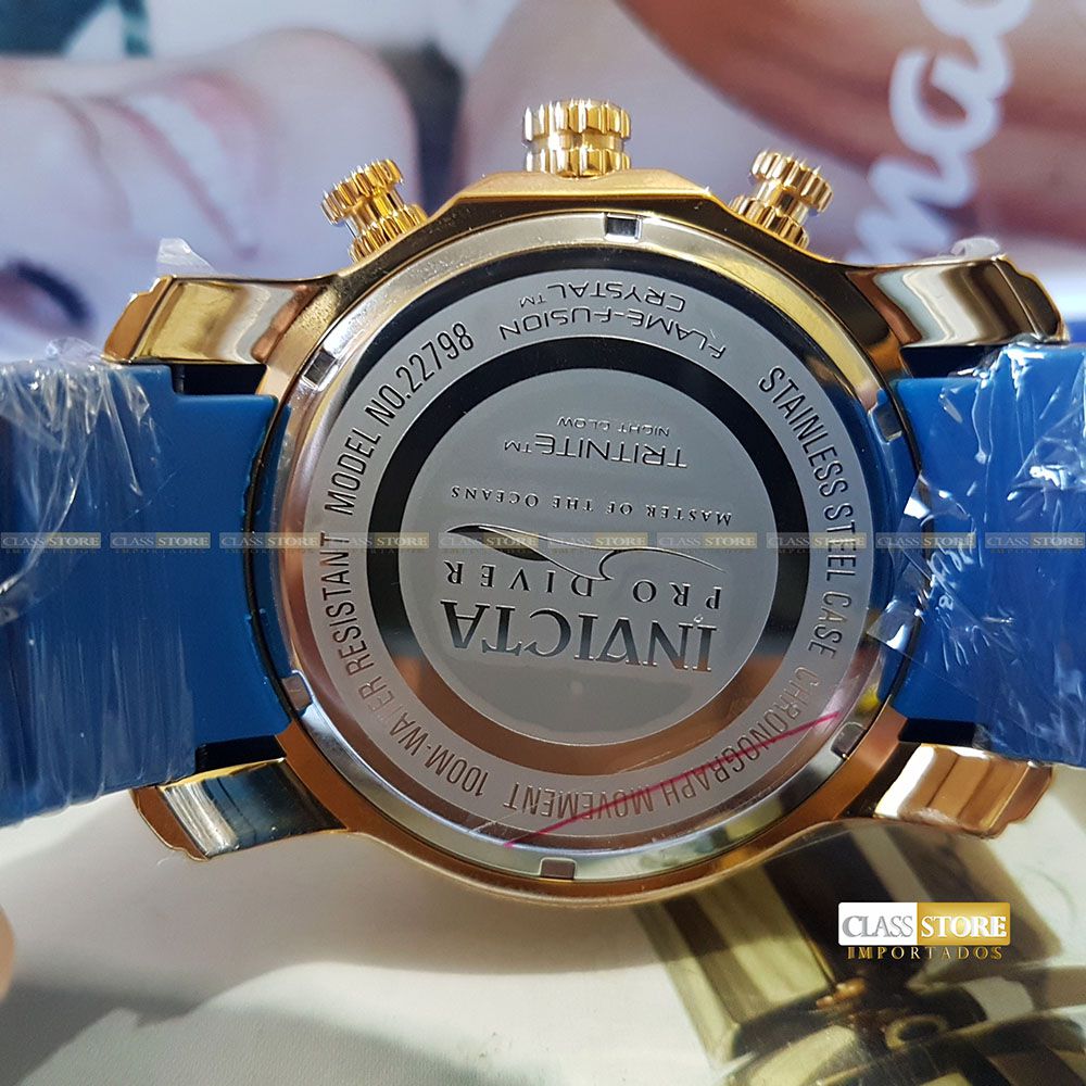 Lançamento Relógio INVICTA Pro Diver 22798 50mm Banhado a Ouro 18k