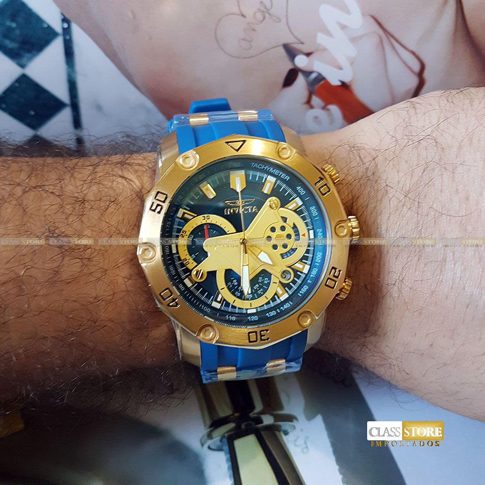 Lancamento Relogio INVICTA Pro Diver 22798 50mm Banhado a Ouro 18k Mos Class Store Importados Relogios Invicta Originais