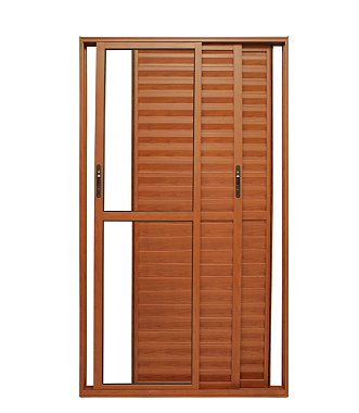 Porta Balcão Veneziana 03 Folhas Madeiro - 210x150