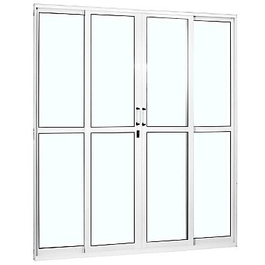 Porta de Alumínio Suprema 04 folhas Maxx Branco - 210x200