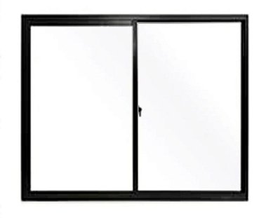 Janela de alumínio 02 folhas fit preto - 100x120