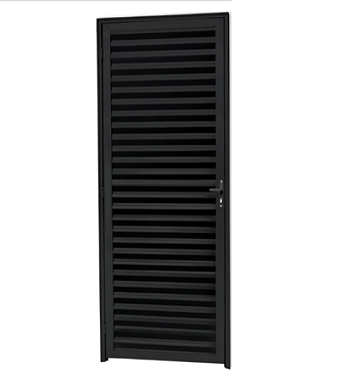 Porta de alumínio palheta preta maxx direita - 210x80