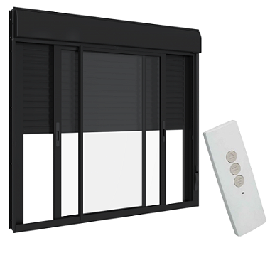 Janela Persiana Integrada Automática 220V Alumínio Preto - 120x150