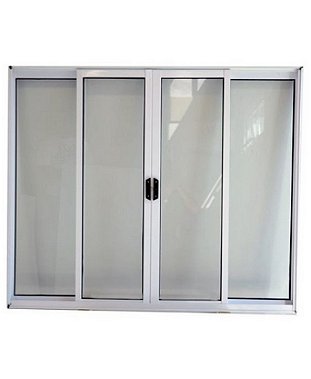 Janela de alumínio 04 folhas branca  - 80x120