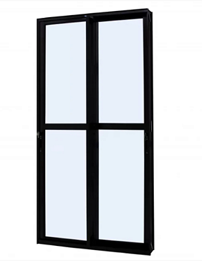 Porta Sacada de Alumínio Preto 2 Folhas Móveis - 210x160