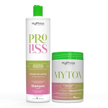  Kit Redutor de volume Mytox 1Kg + Shampoo Pré Tratamento 1L MyPhios Professional 