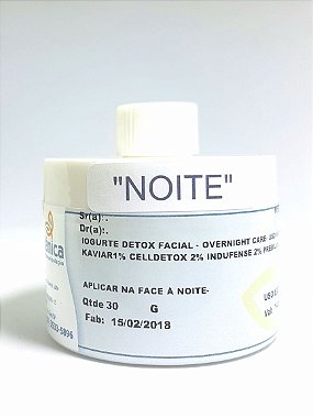  Iogurte Detox Facial - overnight care (uso à noite) 