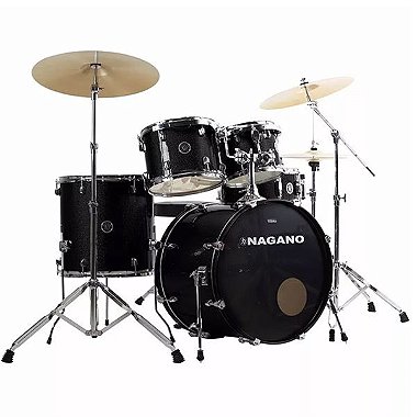 Bateria Nagano Garage Rock 22 Bumbo 22 Preta Ebony Sparkle