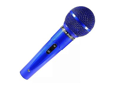 Microfone Colorido Azul Leson Mc200 Com Cabo Profissional