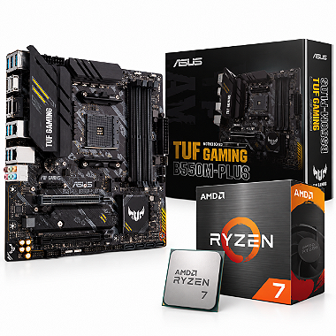 Kit Upgrade AMD Ryzen 7 5700 com placa-mãe ASUS TUF Gaming B550M-Plus