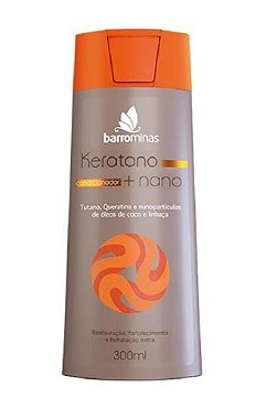 BARROMINAS Condicionador Keratano + nano 300ml - Cabelos Secos, Ressecados e com Frizz