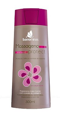 BARROMINAS Shampoo Massageno Protect 300ml - Cabelos Ressecados com Frizz e Sem Vida