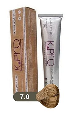 K.PRO Caviar Color Tonalizante Profissional sem Amônia 7.0 Loiro Médio Natural 60g
