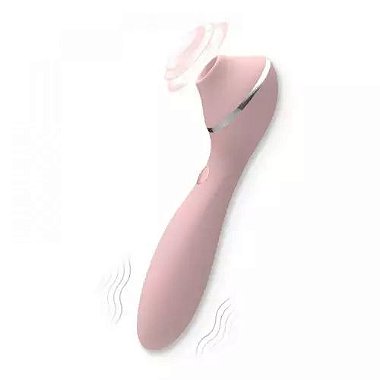 Modelo rosa do Vibrador Feminino Sugador de Clitóris Kisstoy Polly Plus