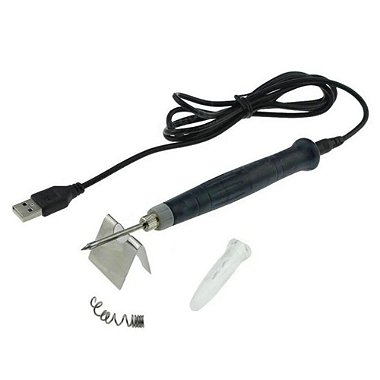 Kit Ferro de Soldar Elétrico USB Indicador LED 5V 8W