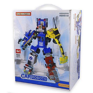 Kit Carros Robôs 6 em 1 482 peças Compatível com LEGO