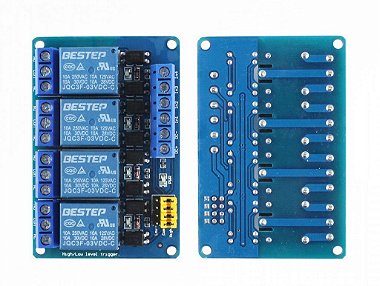 Módulo Relé 4 Canais 3V 10A com Borne KRE para ESP32