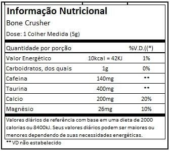 Tabela Nutricional Bone Crusher Black Skull