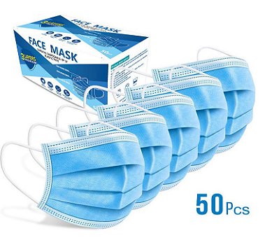  Mascara Descartável Com 50 Unidades embaladas 