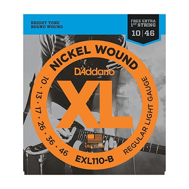  Encordoamento Guitarra D'Addario 0,10 EXL 110 