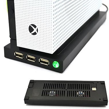  para xbox one slim cooling stand vertical cooler fan jogos acessorios 2 coberturas 2 hub base 