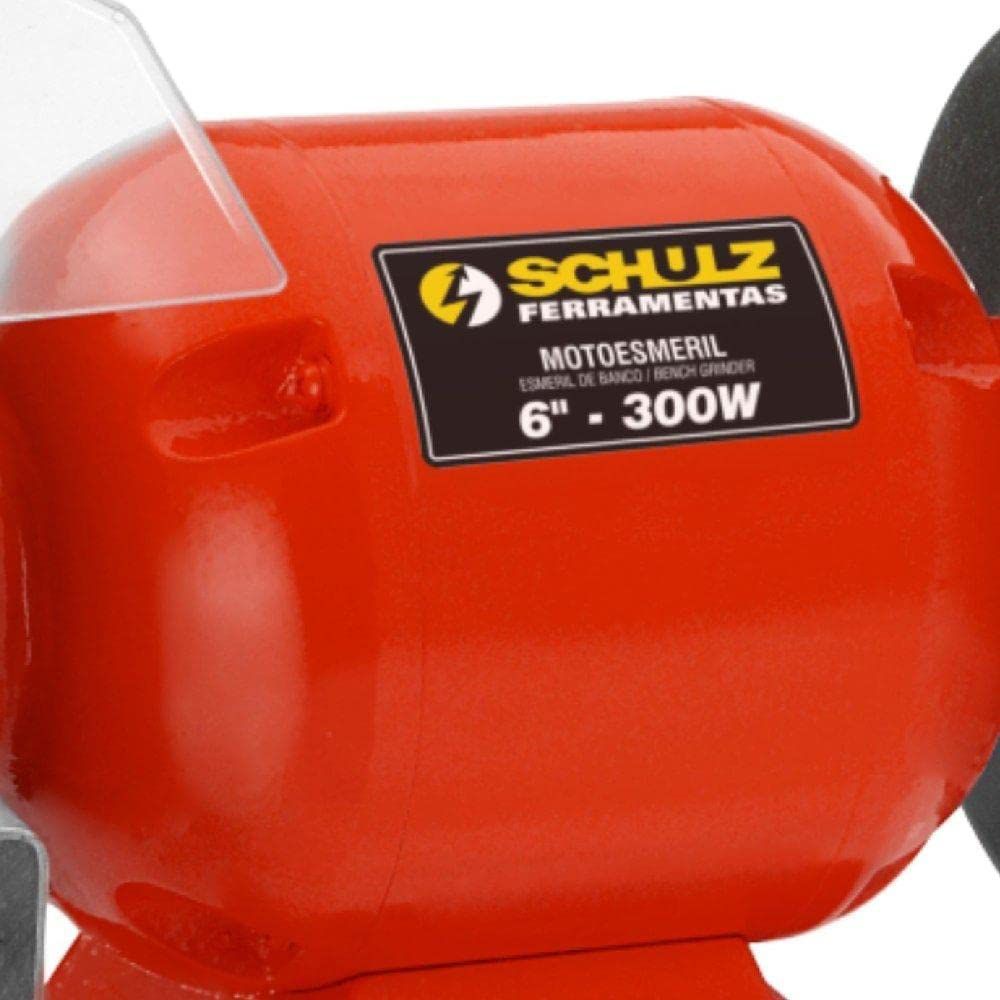 Esmeril Somar 1/2CV 300W 220V - Com 2 Rebolos 6' Para Desbaste E Afiação, Ideal Para Oficinas E Uso Residencial