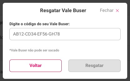 como ativar o cartão presente Buser