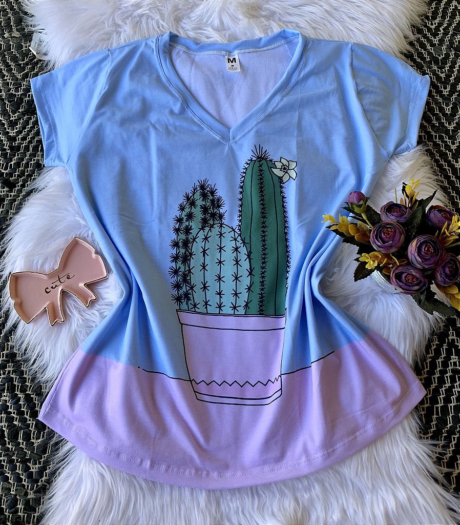 t shirt feminina cactos
