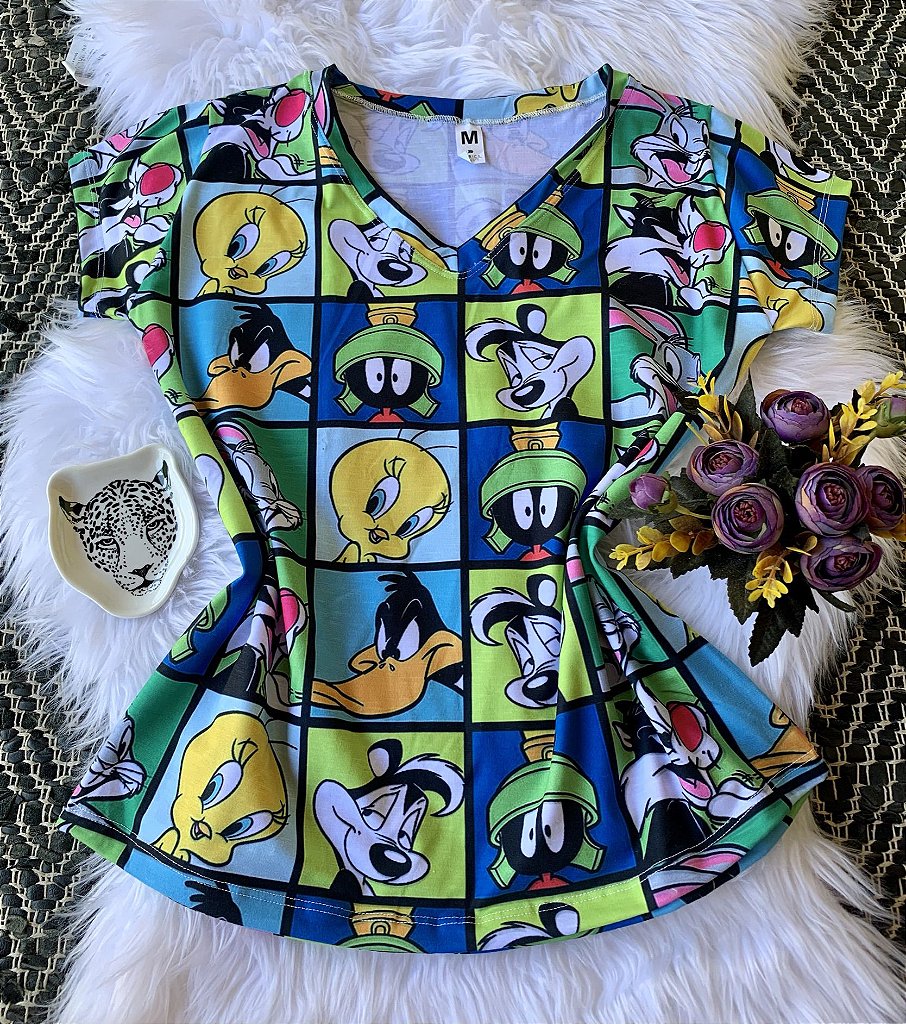 camiseta personagens looney tunes