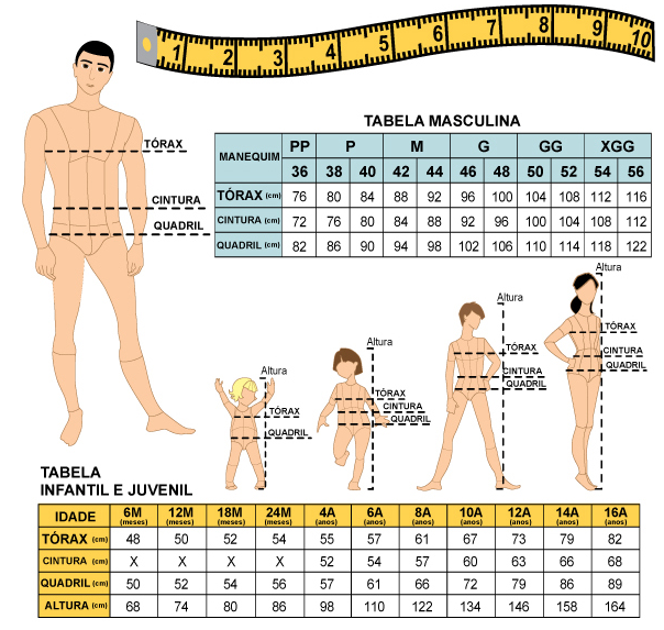 Tabela De Medidas Corporais E12 0533