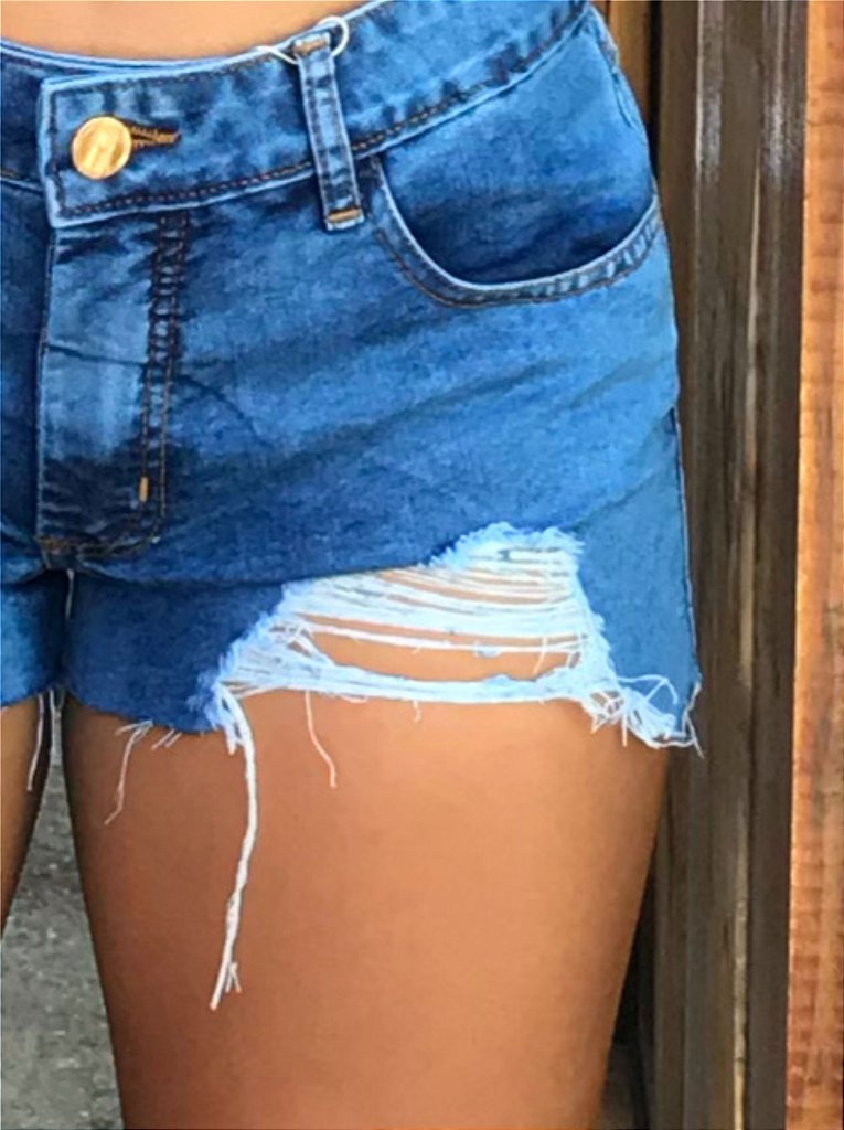 Shorts Jeans Feminino Curto Penutt denim Destroyed Desfiado Premium - Loja  online penutt