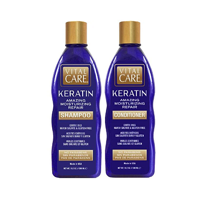 Kit de Shampoo e Condicionador Vital Care Keratin (Shampoo 300ml + Condicionador 300ml)
